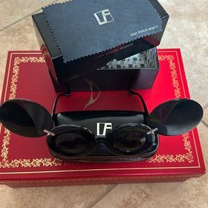 Linda Farrow Projects x Jeremy Scott x  Mickey Mouse Round Flip-Up Sunglasses
